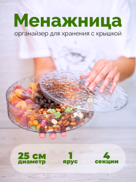 Менажница с крышкой одноярусная