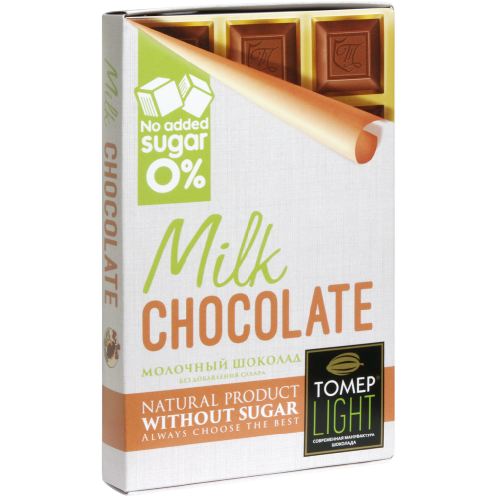 Шоколад «Томер» молочный, без добавления сахара, 90 г #0