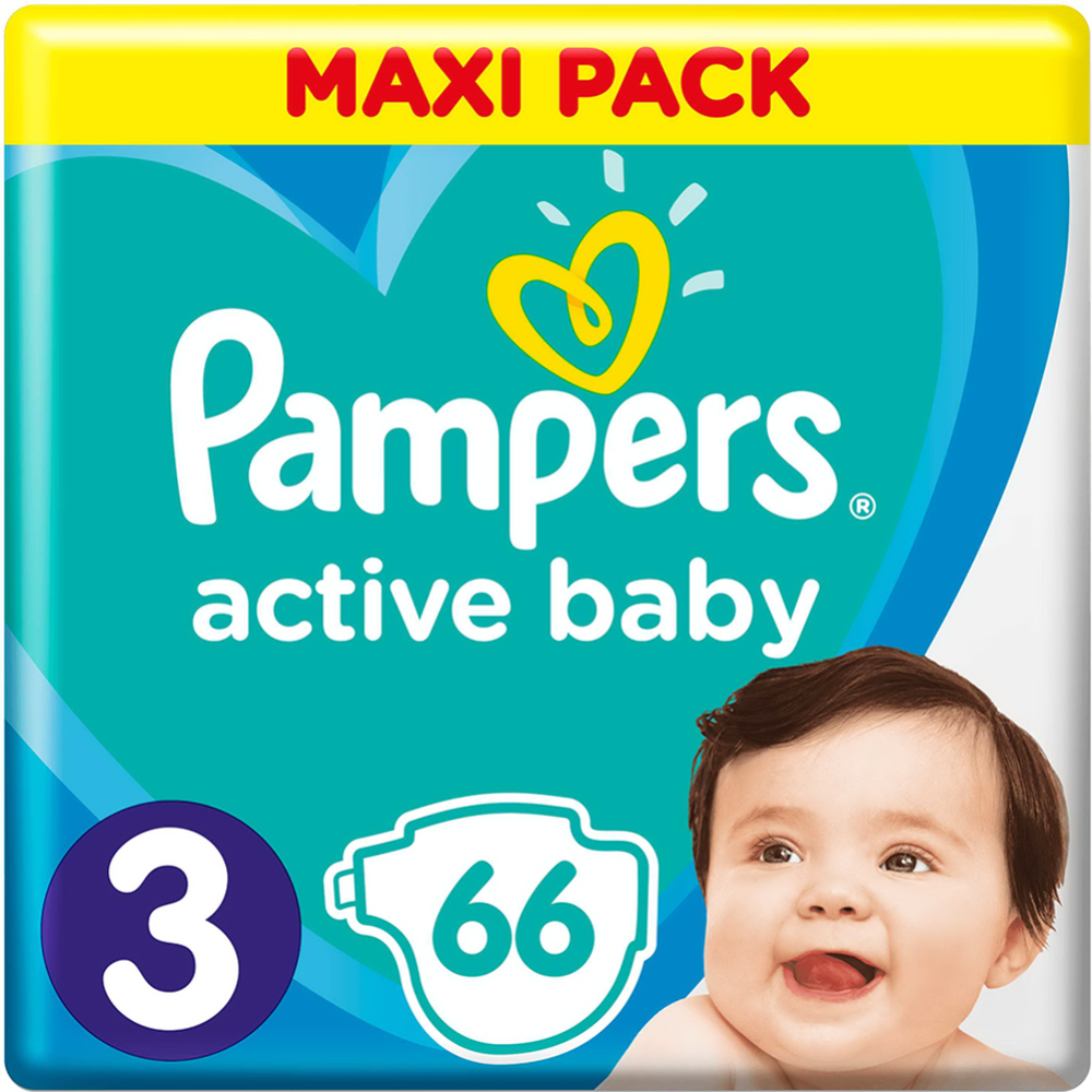 Подгузники детские «Pampers» Active Baby, Размер 3, 6-10 кг, 66 шт