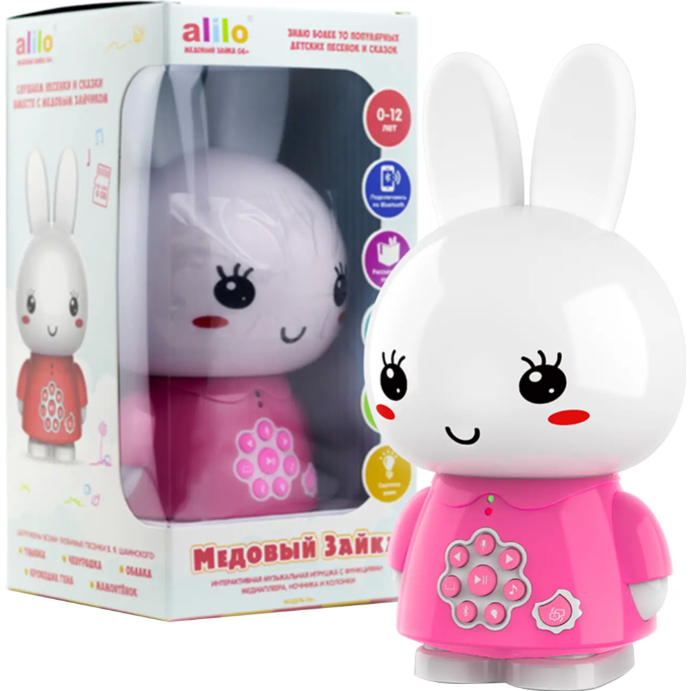 Интерактивная игрушка «Alilo» Медовый зайка G6+, 60960, розовый