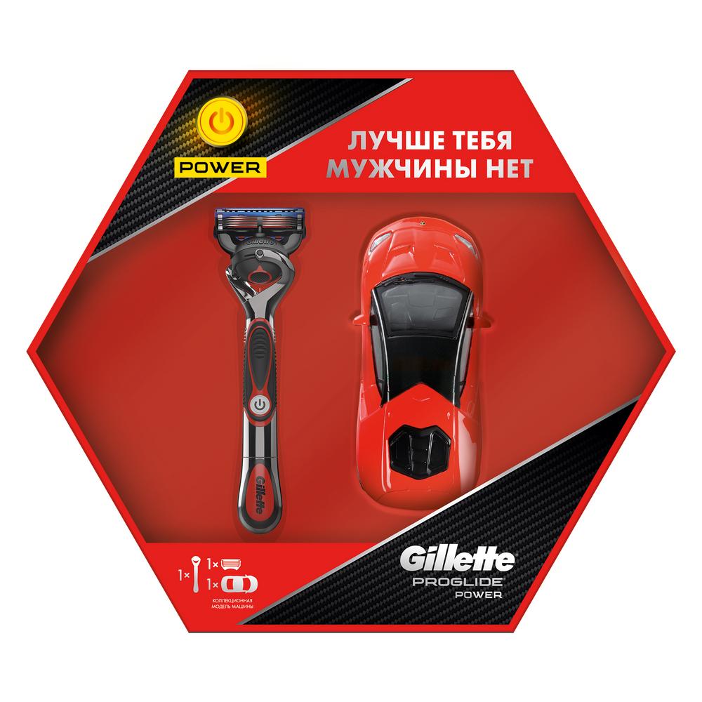 Подарочный набор бритва / станок для бритья мужской Gillette Fusion ProGlide Power с 1 сменной кассетой + машинка