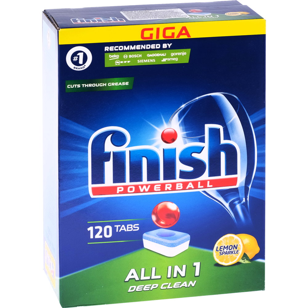 Таблетки для посудомоечных машин «Finish» All in 1, лимон, 120 шт купить в  Минске: недорого, в рассрочку в интернет-магазине Емолл бай