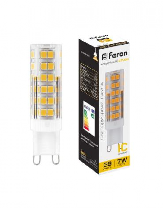 Лампа светодиодная Feron LB-433 G9 7W 175-265V 2700K 25766