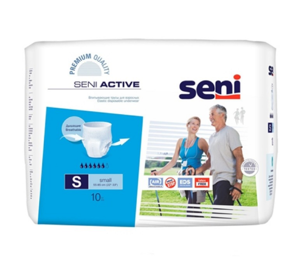 SENI ACTIVE small Трусики впитывающие для взрослых, страдающих недержанием, 10 шт