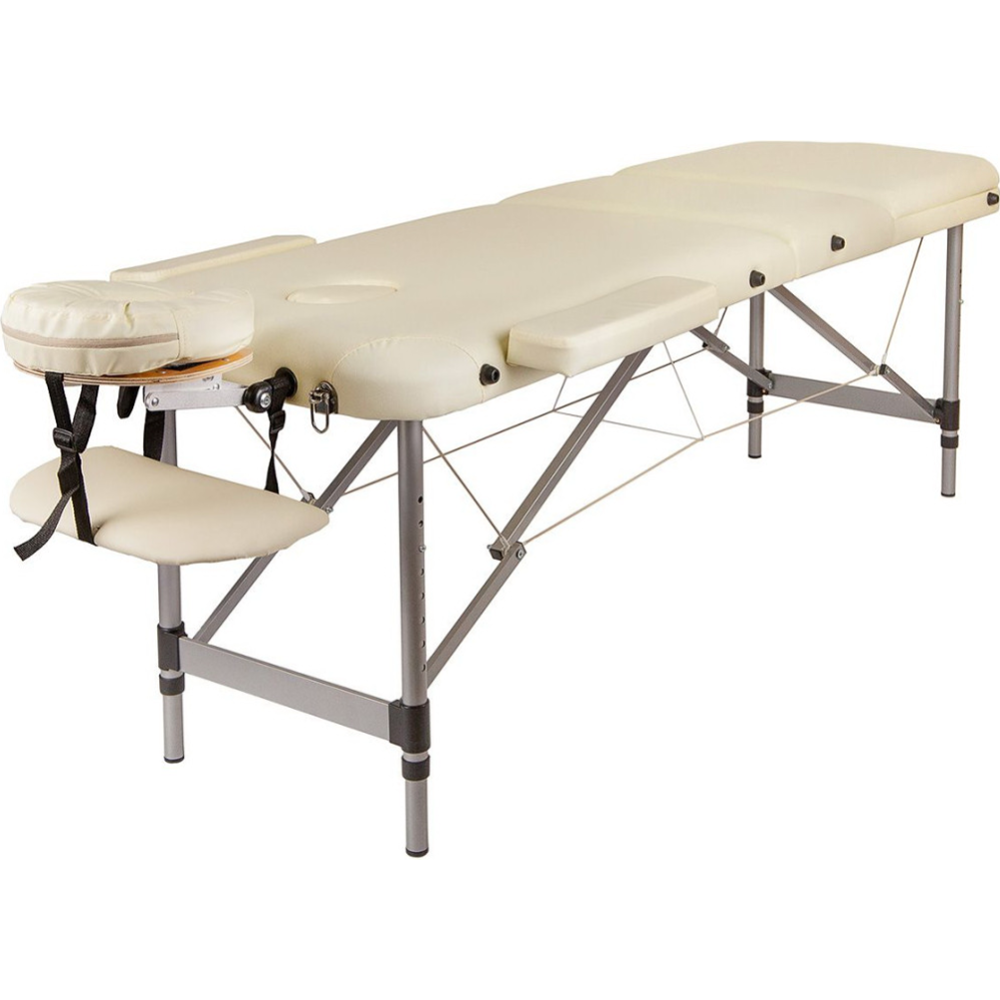 Массажный стол «Atlas Sport» складной, 3-с алюминиевый, бежевый, 60 см