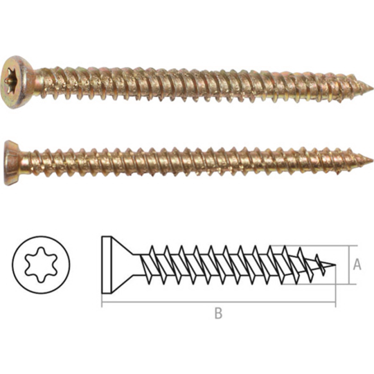 Шуруп по бетону «Starfix» 75х112 мм желтый цинк, T30