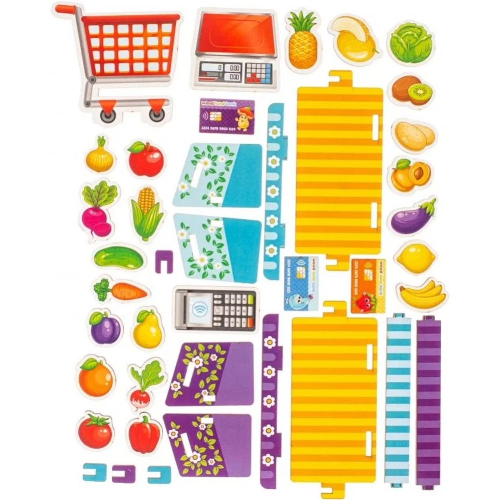 Игровой набор «WoodLand Toys» Супермаркет. Овощи и фрукты, 370103
