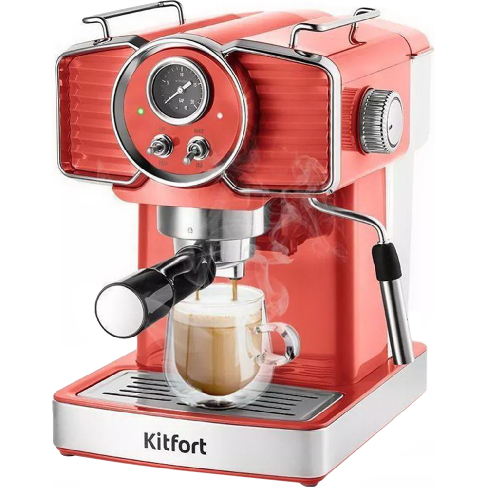 Рожковая кофеварка «Kitfort» КТ-7125-1, красный