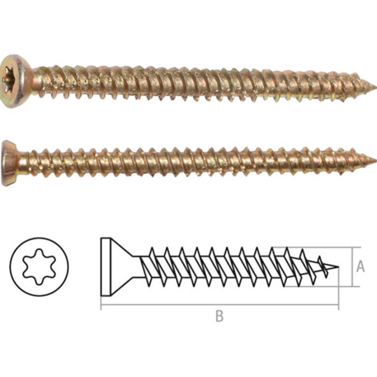 Шуруп по бетону «Starfix» 75х112 мм желтый цинк, T30