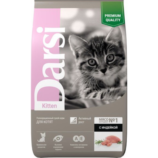 Корм для котят «Darsi» Kitten, индейка, 58594, 10 кг