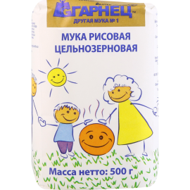 Мука рисовая «Гарнец» цельнозерновая, 500 г