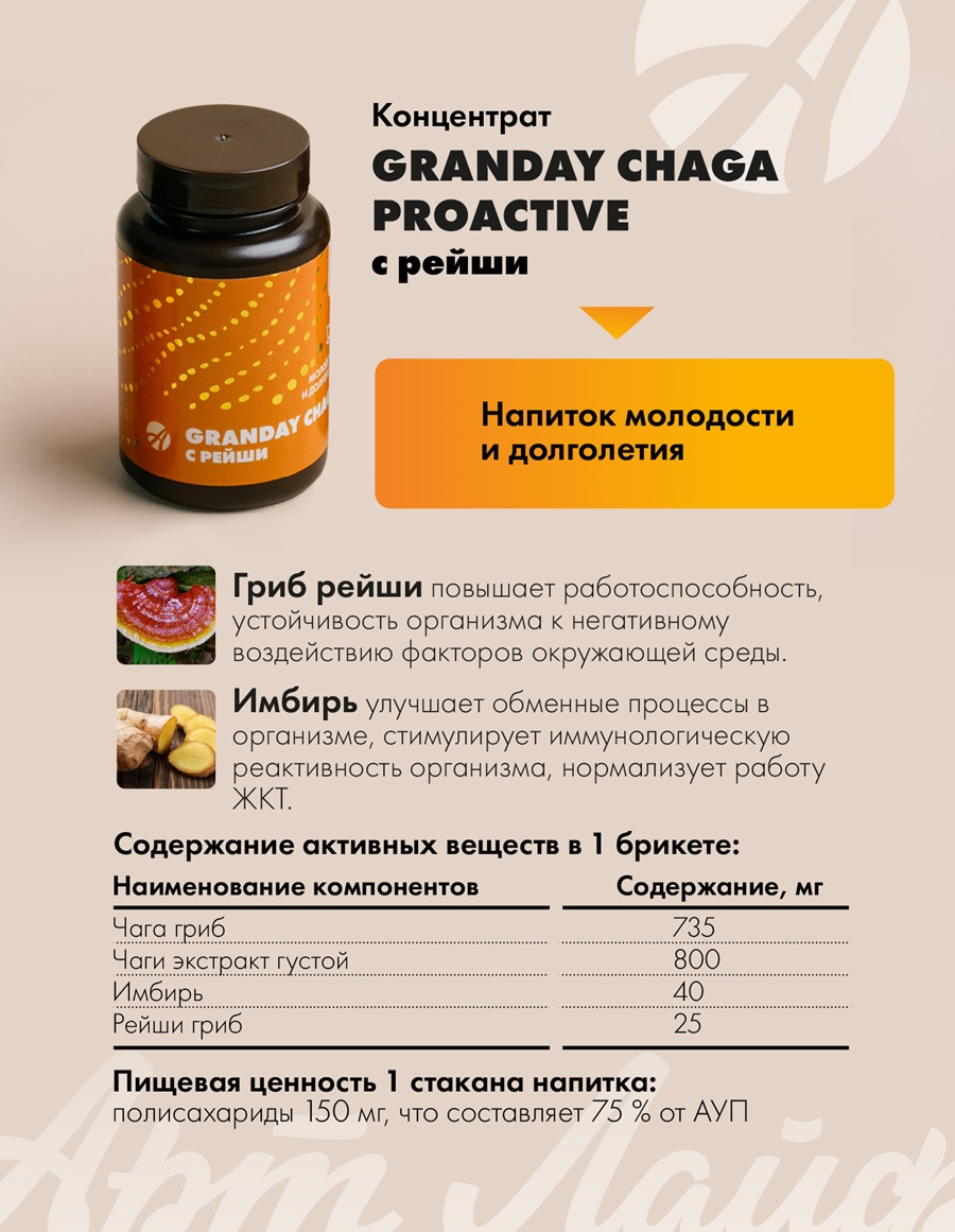 GRANDAY CHAGA PROACTIVE ("ГРАНДЕЙ ЧАГА ПРОАКТИВ"), набор из 3 видов