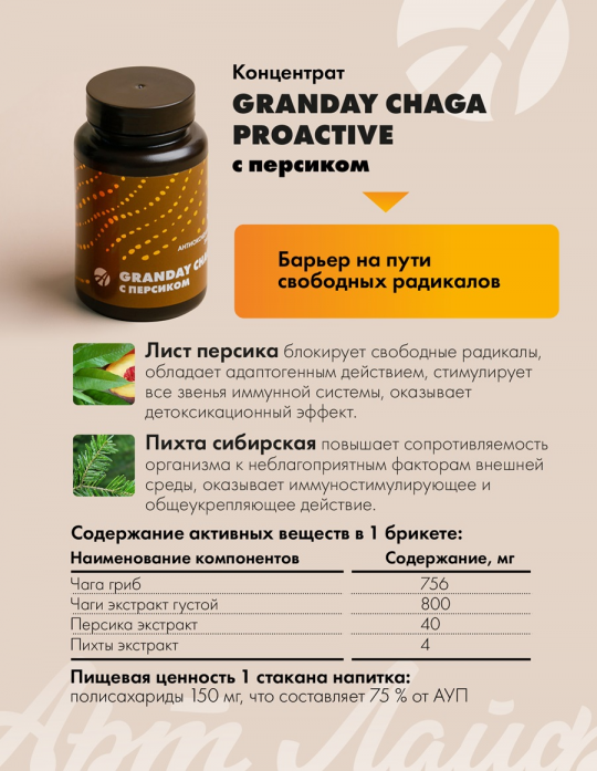 GRANDAY CHAGA PROACTIVE ("ГРАНДЕЙ ЧАГА ПРОАКТИВ"), набор из 3 видов