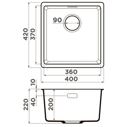 Кухонная мойка «Omoikiri» Kata, 40-U-BL, 4993396