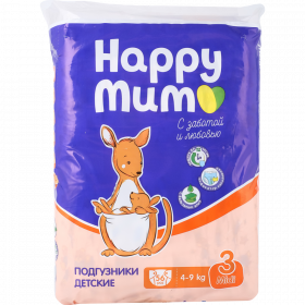Под­гуз­ни­ки «Happy Mum» 4-9 кг, 56 шт