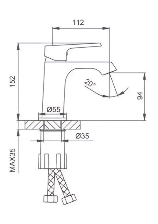 Смеситель для умывальника Frap F1071-6, Чёрный