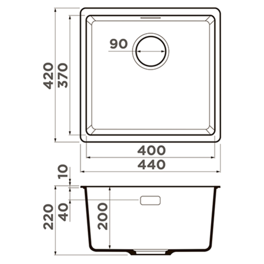 Кухонная мойка «Omoikiri» Kata, 44-U-GR, 4993404