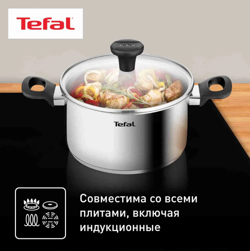 Кастрюля TEFAL Edition 20 см с крышкой G7404474