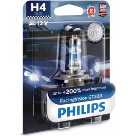 Лампа автомобильная «Philips» H4 Racing Vision Gt200, 12342RGTB1