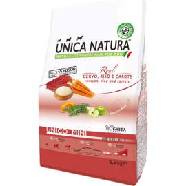 Корм для собак «Unica» Natura, 2808, для собак мелких пород, оленина, рис и морковь, 2.5 кг