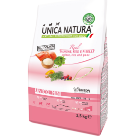 Корм для собак «Unica» Natura, 2315, для собак мелких пород, семга, рис и горох, 2.5 кг