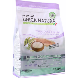 Корм для собак «Unica» Natura Mono, 3125, для собак средних и крупных пород, форель, 2.5 кг