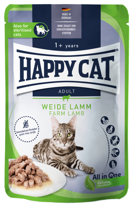 Влажный корм для кошек Happy Cat Culinary мясные кусочки в соусе с ягненком (20 шт. х 85 гр)