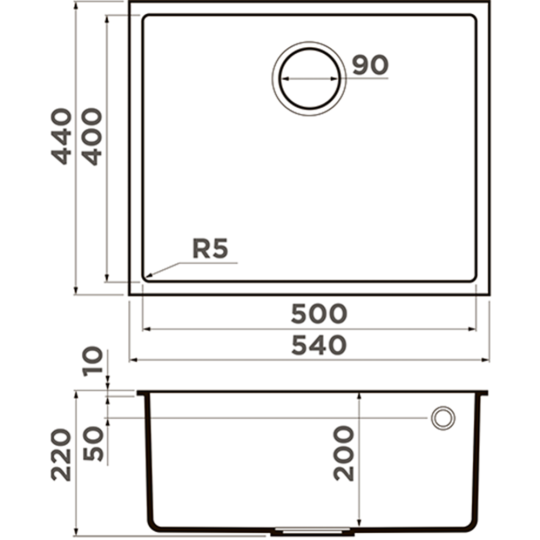 Кухонная мойка «Omoikiri» Bosen, 54-U-SA, 4993163