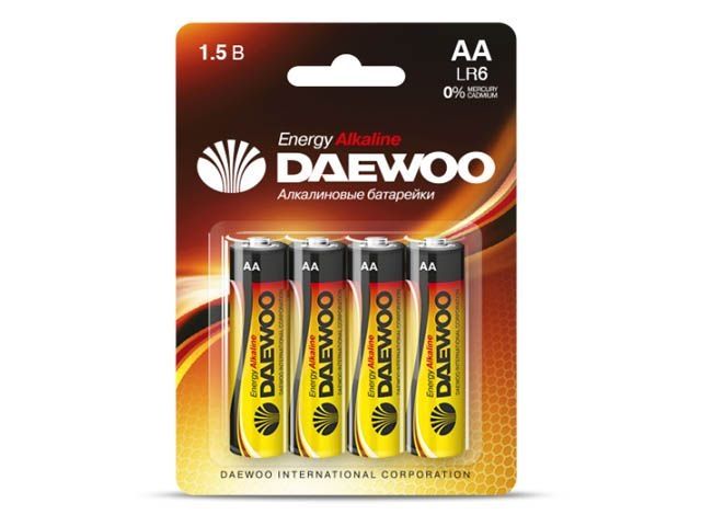 Батарейка AA LR6 1,5V Alkaline 2021 BL-4шт DAEWOO ENERGY