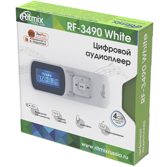 MP3-плеер «Ritmix» RF-3490 White.