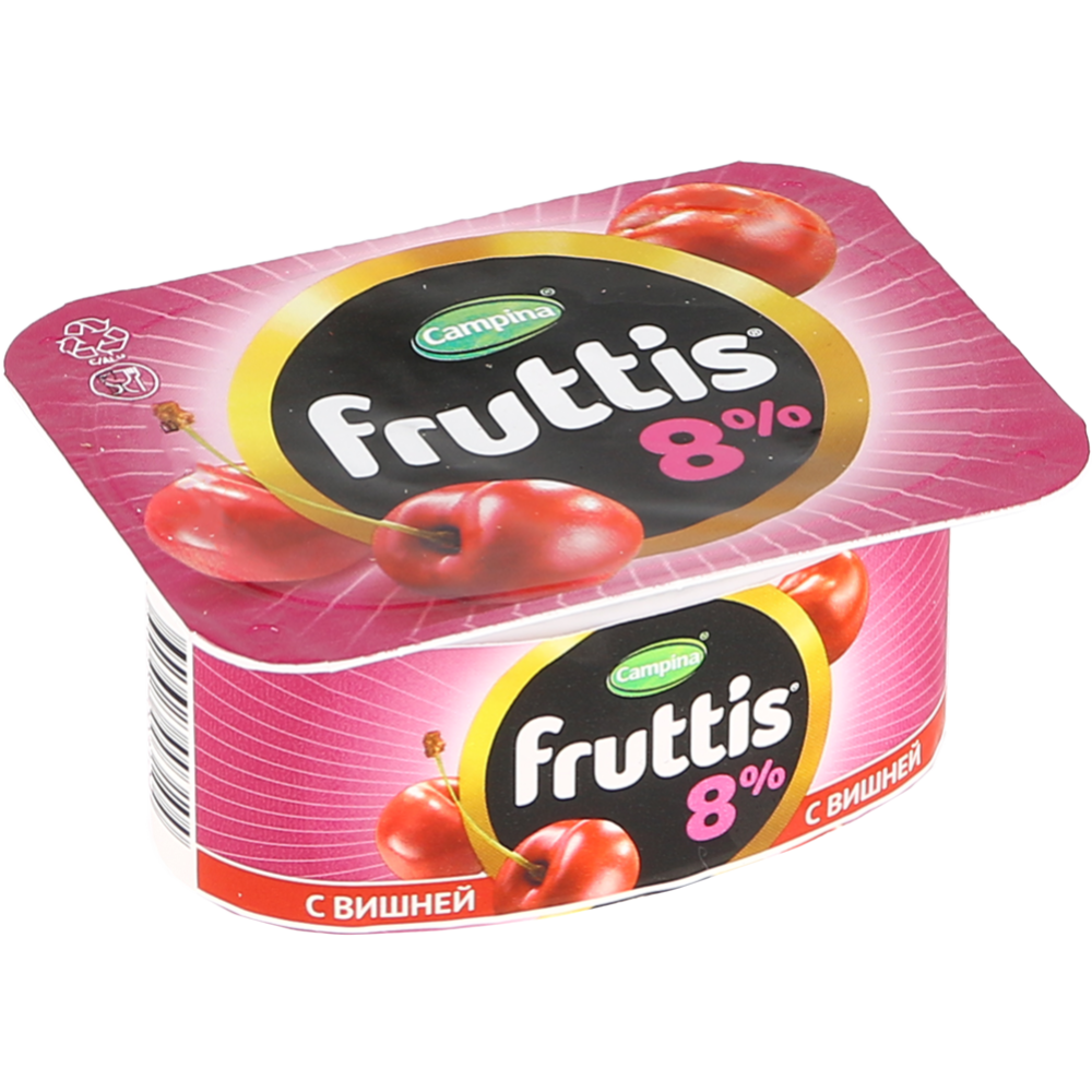 Уп. Йогуртный продукт «Fruttis» персик-маракуйя, вишня, 8%, 16x115 г