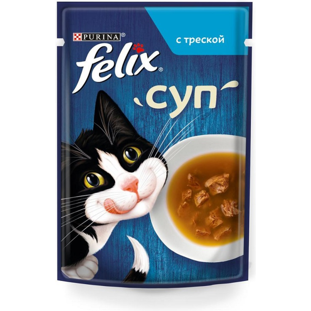 Уп.Корм влажный для кошек «Felix» Суп с треской, 36х48 г #2