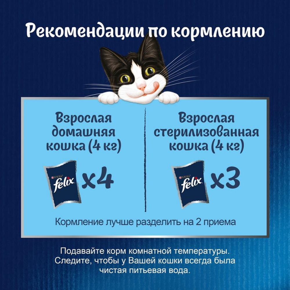 Уп.Корм влажный для кошек «Felix» Суп с треской, 36х48 г #8