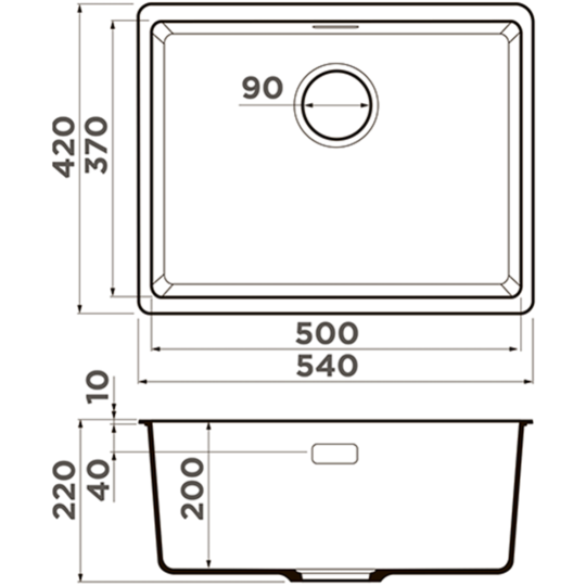 Кухонная мойка «Omoikiri» Kata, 54-U-GR, 4993411