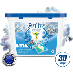 Кап­су­лы для стирки «Gallus» Universal, двой­но­го дей­ствия, 5301701, 30 шт