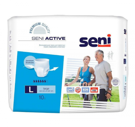 SENI ACTIVE large Трусики впитывающие для взрослых, страдающих недержанием, 10 шт