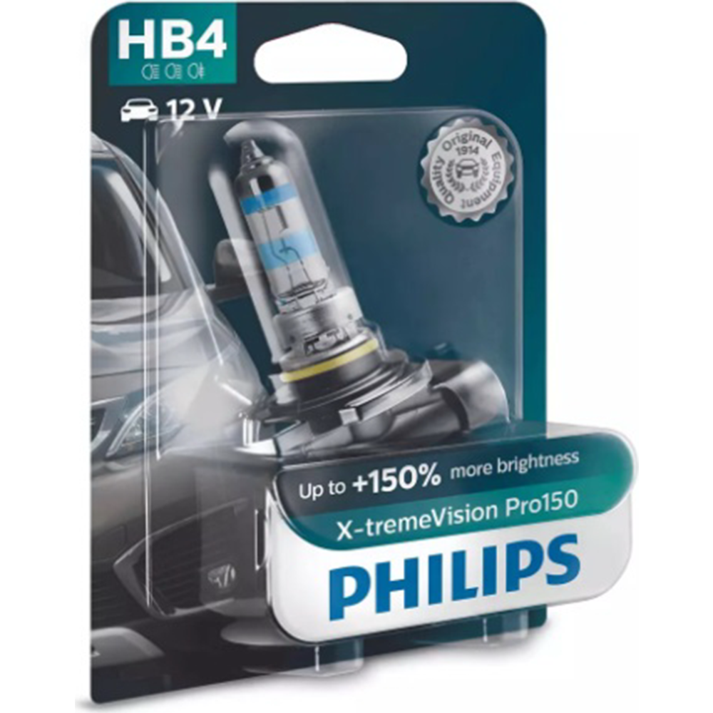 Лампа автомобильная «Philips» HB4 X-treme Vision Pro150, 9006XVPB1