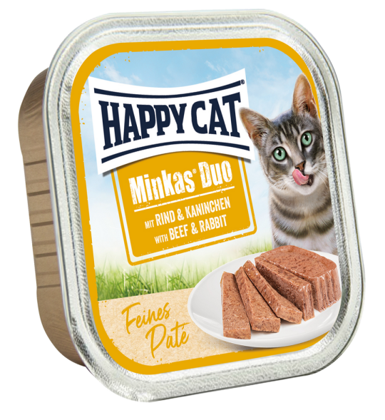 Паштет для кошек Happy Cat Minkas DUO из говядины и кролика (16 шт. х 100 гр)