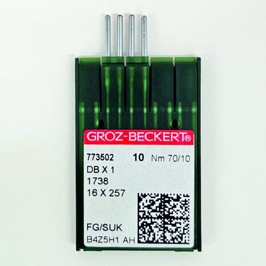 Иглы Groz-Beckert DBx1 № 70 SUK для высокоэластичных тканей. Узкая колба. Для промышленной швейной машины