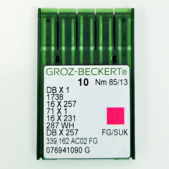 Иглы Groz-Beckert DBx1 № 85 SUK для высокоэластичных тканей. Узкая колба. Для промышленной швейной машины