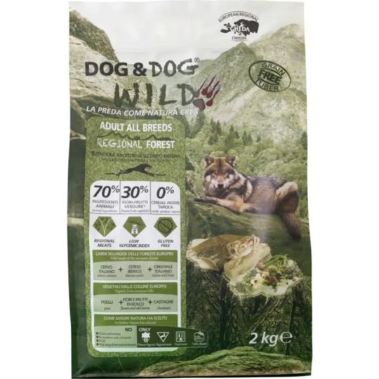 Корм для собак «Dog&Dog» Wild, 2323, свинина, кабан, олень, 2 кг