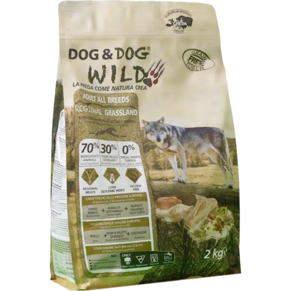 Корм для собак «Dog&Dog» Wild, 2317, свинина, ягненок, буйвол, 2 кг