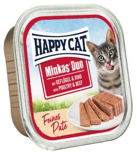 Паштет для кошек Happy Cat Minkas DUO из птицы и говядины (16 шт. х 100 гр)