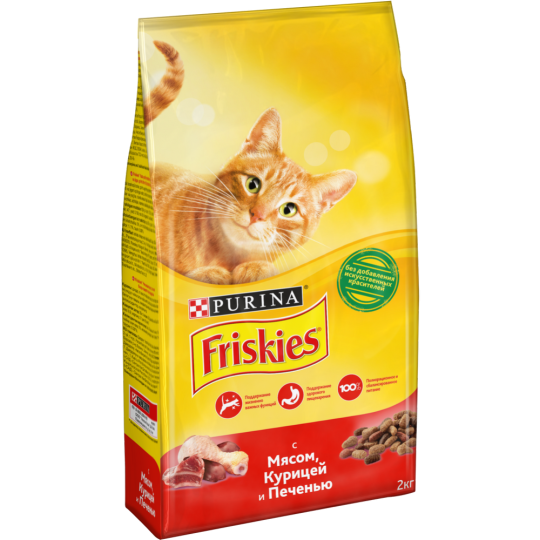 Корм для кошек «Friskies» с мясом, курицей и печенью, 2 кг