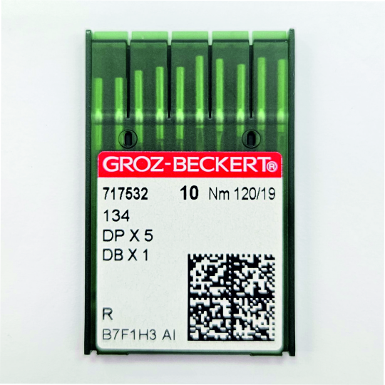 Иглы Groz-Beckert / Гроз-Бекерт DPx5 № 120 R. Толстая колба. Для промышленной швейной машины