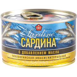 Кон­сер­вы рыбные «Со­хра­ним тра­ди­ци­и» сар­ди­на ти­хо­оке­ан­ская, на­ту­раль­ная, 240 г