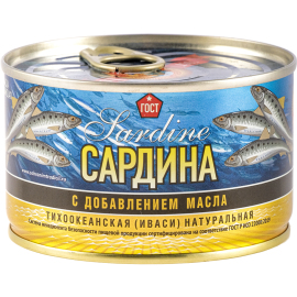 Консервы рыбные «Сохраним традиции» сардина тихоокеанская, натуральная, 240 г