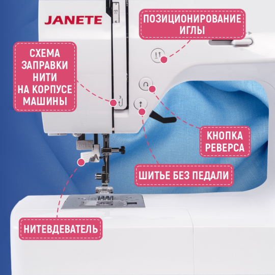 Машина швейная бытовая JANETE 2720 (Red 710C)