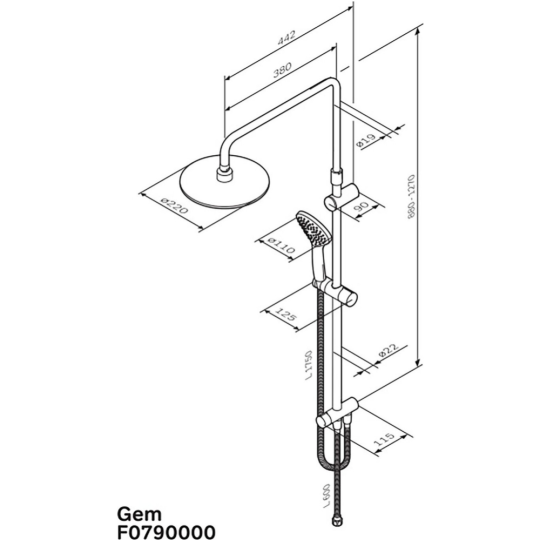 Душевой гарнитур «AM.PM» Gem, F0790000