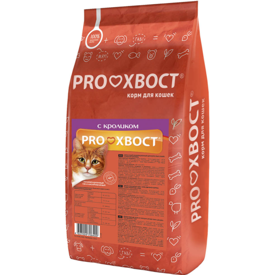 Корм для кошек «PROхвост» кролик, 350 г